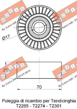 Deflection/Guide Pulley, V-ribbed belt