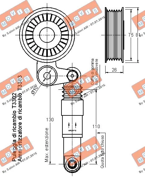 Belt Tensioner, V-ribbed belt