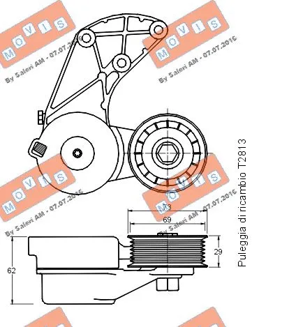 Belt Tensioner, V-ribbed belt