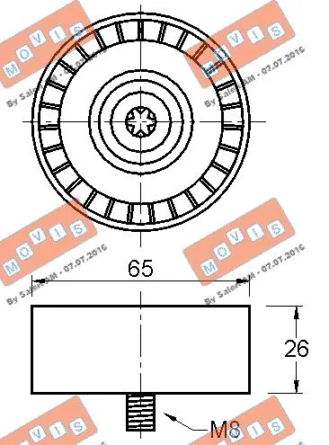 Deflection/Guide Pulley, V-ribbed belt