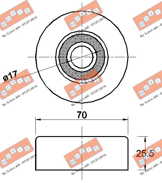 Deflection/Guide Pulley, V-ribbed belt