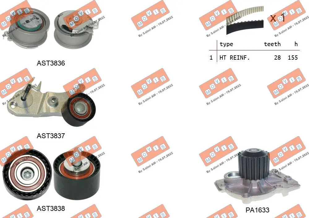 Water Pump & Timing Belt Kit (ASTK1292PA)