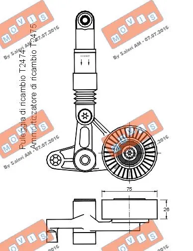 Belt Tensioner, V-ribbed belt