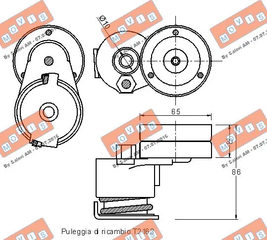 Belt Tensioner, V-ribbed belt