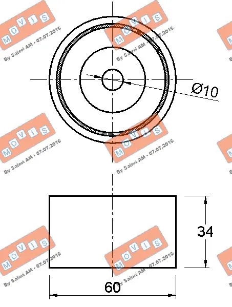 Deflection/Guide Pulley, V-ribbed belt