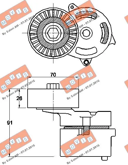 Belt Tensioner, V-ribbed belt