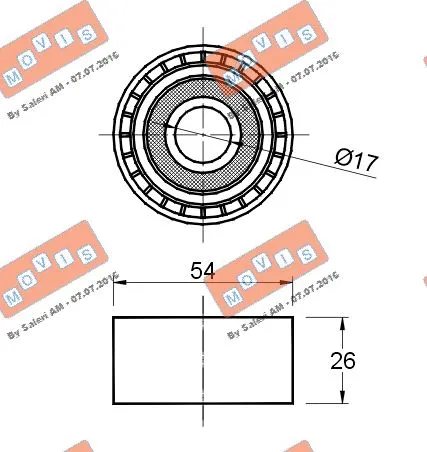 Deflection/Guide Pulley, V-ribbed belt