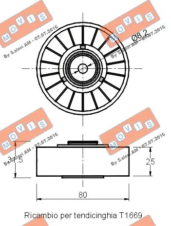 Deflection/Guide Pulley, V-ribbed belt