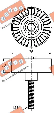 Deflection/Guide Pulley, V-ribbed belt