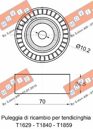Deflection/Guide Pulley, V-ribbed belt