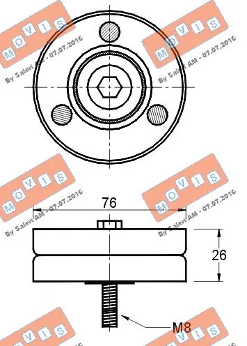 Deflection/Guide Pulley, V-ribbed belt