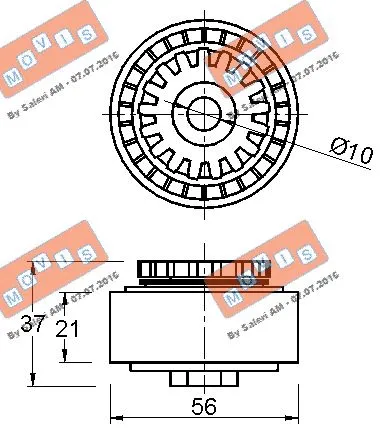 Deflection/Guide Pulley, V-ribbed belt