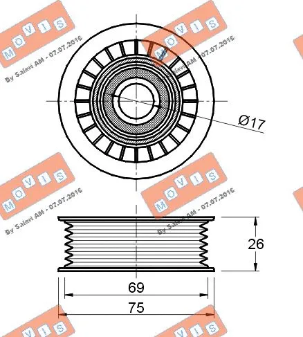 Deflection/Guide Pulley, V-ribbed belt