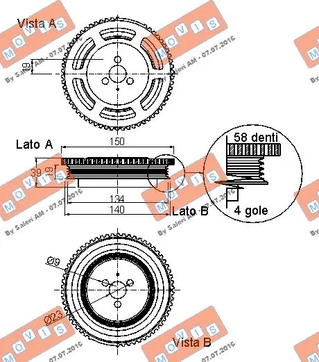 Belt Pulley, crankshaft