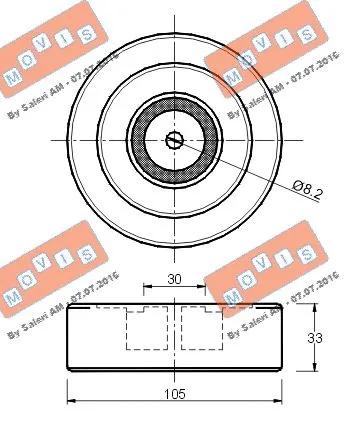 Deflection/Guide Pulley, V-ribbed belt