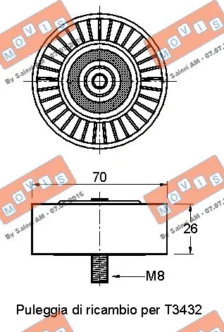 Deflection/Guide Pulley, V-ribbed belt