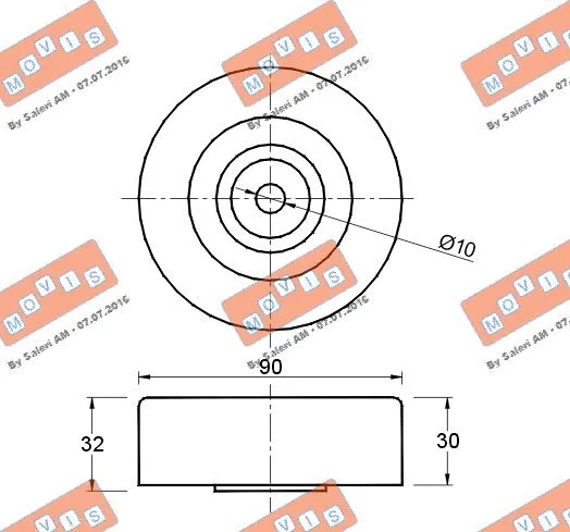Deflection/Guide Pulley, V-ribbed belt