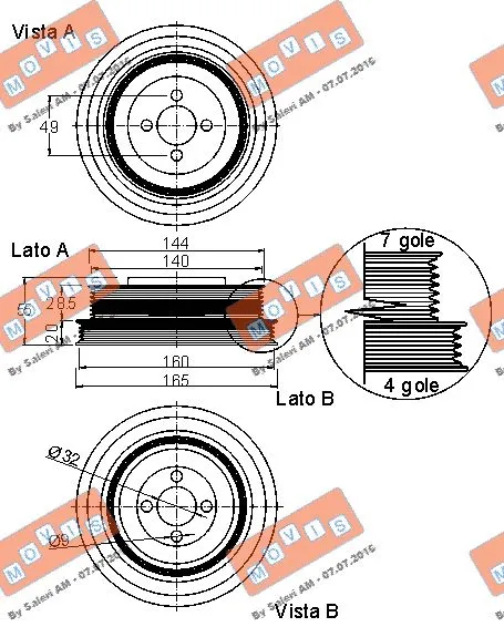 Belt Pulley, crankshaft