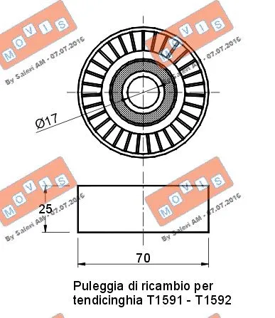 Deflection/Guide Pulley, V-ribbed belt