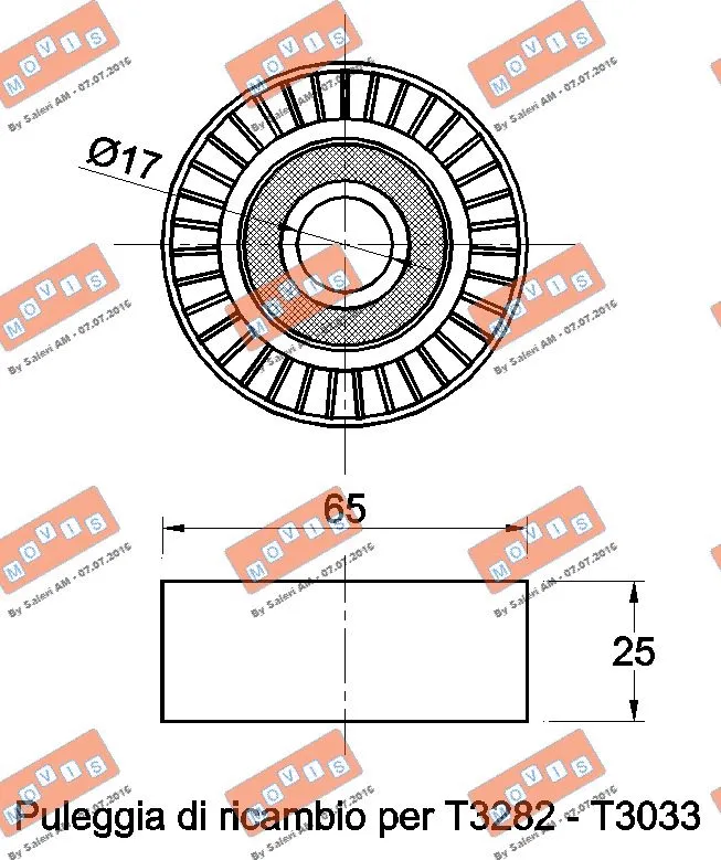 Deflection/Guide Pulley, V-ribbed belt