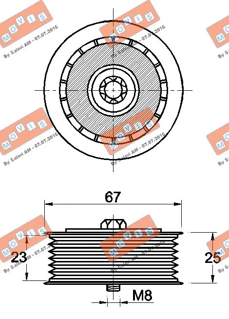 Deflection/Guide Pulley, V-ribbed belt
