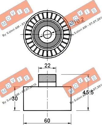 Deflection/Guide Pulley, V-ribbed belt