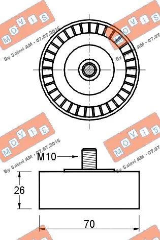 Deflection/Guide Pulley, V-ribbed belt
