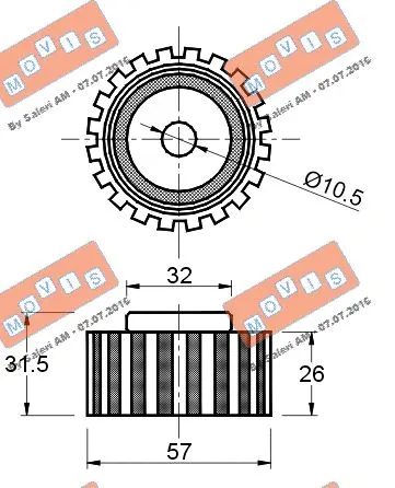 Deflection/Guide Pulley, timing belt