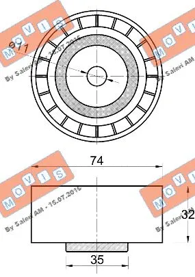 Deflection/Guide Pulley, V-ribbed belt