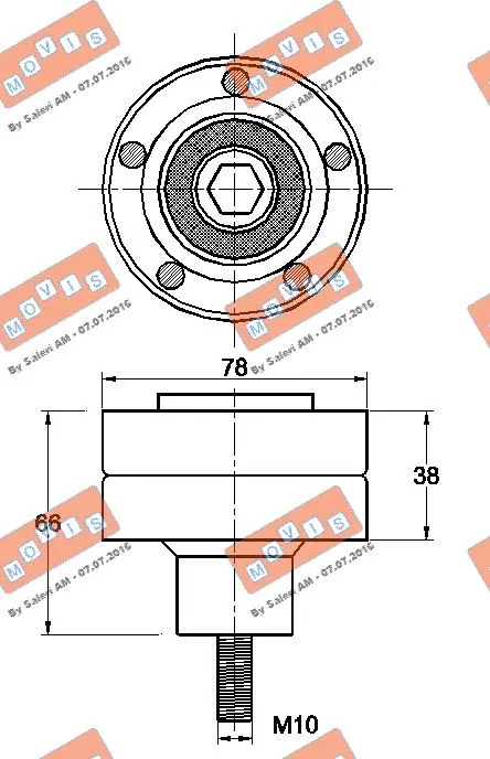 Deflection/Guide Pulley, V-ribbed belt