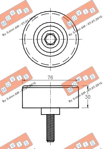 Deflection/Guide Pulley, V-ribbed belt