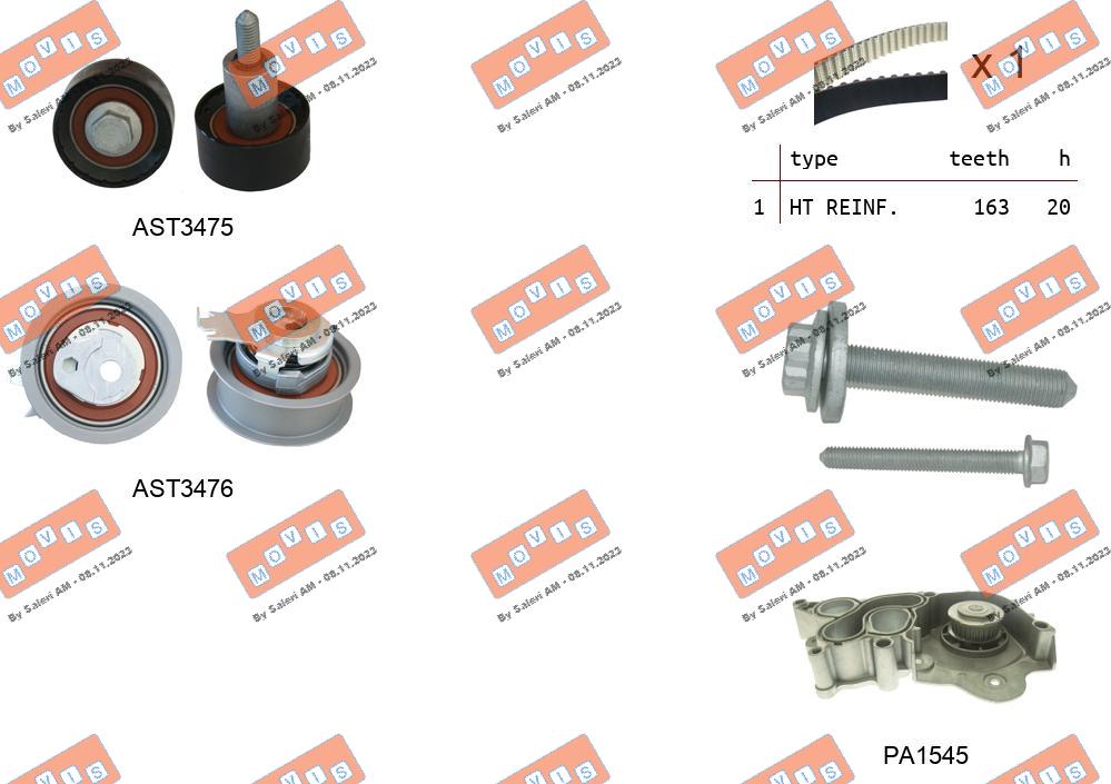 Water Pump & Timing Belt Kit (ASTK1174PA2)