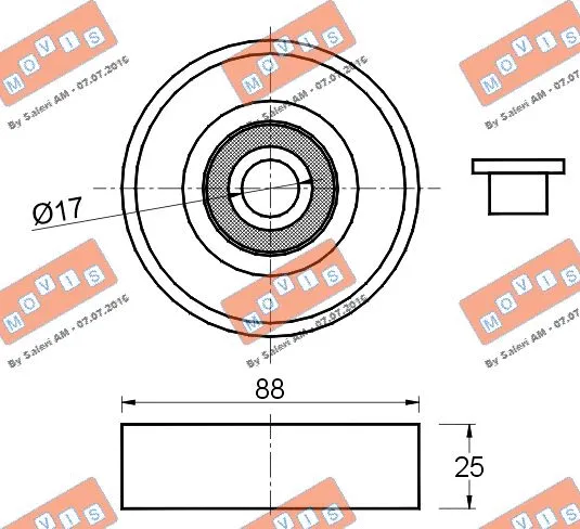 Deflection/Guide Pulley, V-ribbed belt