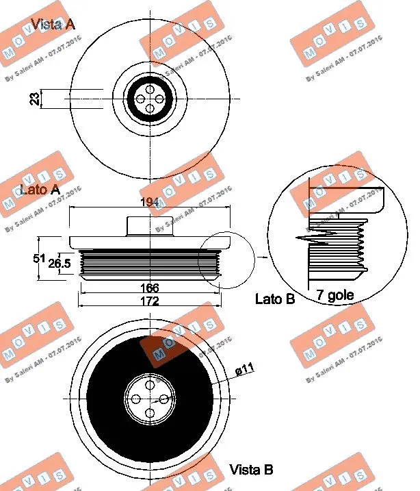 Belt Pulley, crankshaft