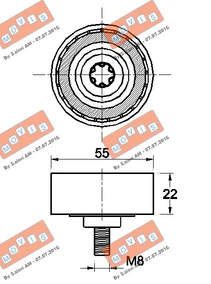 Deflection/Guide Pulley, V-ribbed belt