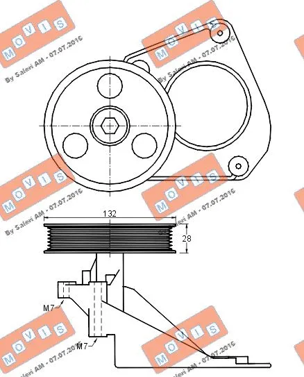 Deflection/Guide Pulley, V-ribbed belt