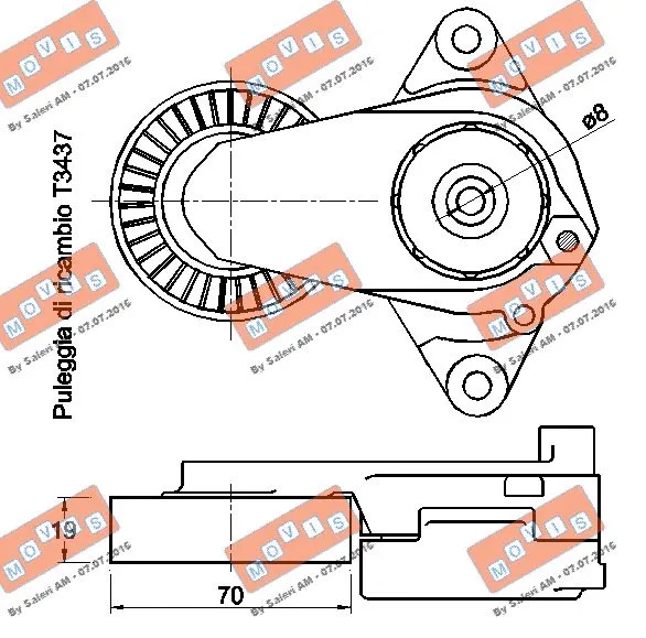Belt Tensioner, V-ribbed belt