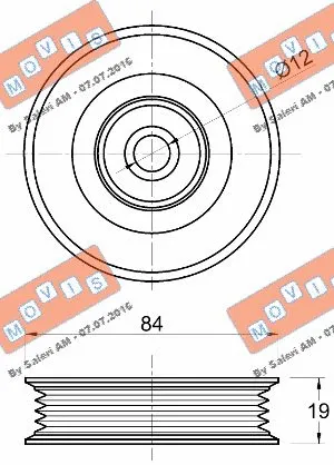 Deflection/Guide Pulley, V-ribbed belt