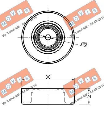 Deflection/Guide Pulley, V-ribbed belt
