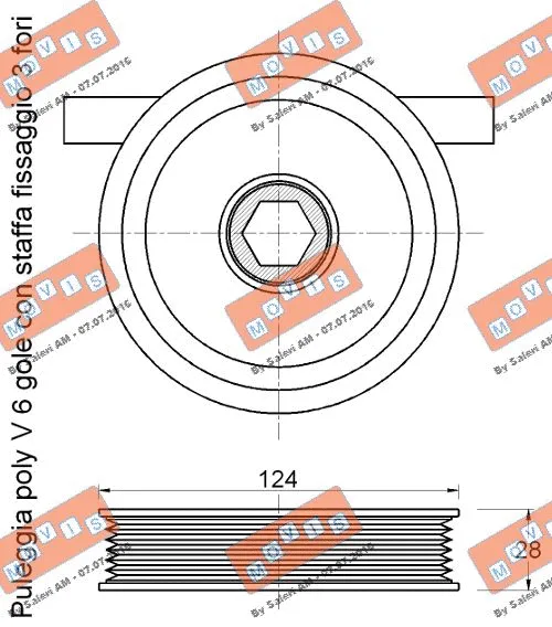 Deflection/Guide Pulley, V-ribbed belt