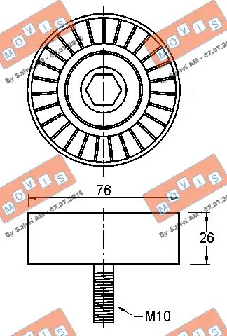 Deflection/Guide Pulley, V-ribbed belt