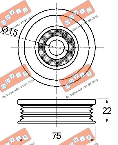 Deflection/Guide Pulley, V-ribbed belt