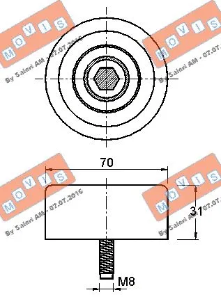 Deflection/Guide Pulley, V-ribbed belt