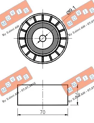Deflection/Guide Pulley, V-ribbed belt