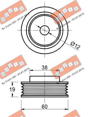 Deflection/Guide Pulley, V-ribbed belt