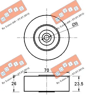 Deflection/Guide Pulley, V-ribbed belt