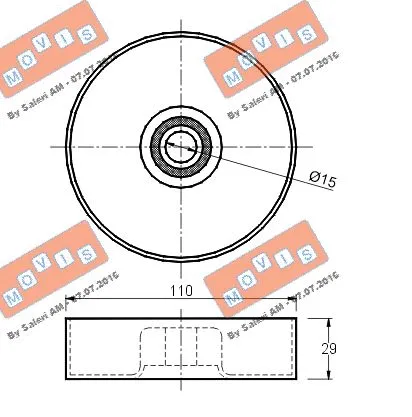 Deflection/Guide Pulley, V-ribbed belt