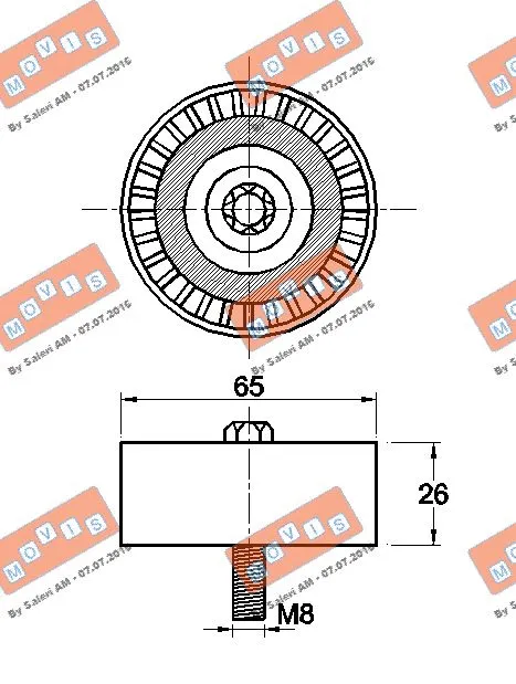 Deflection/Guide Pulley, V-ribbed belt