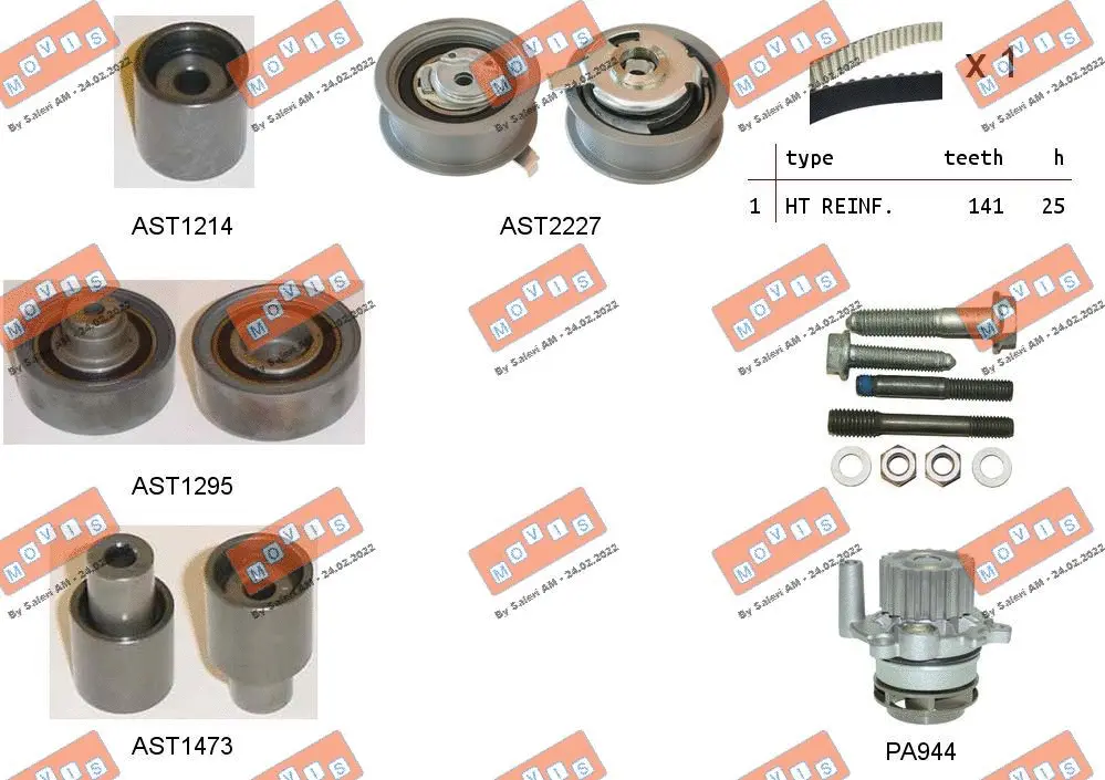 Water Pump & Timing Belt Kit (ASTK0865PA)