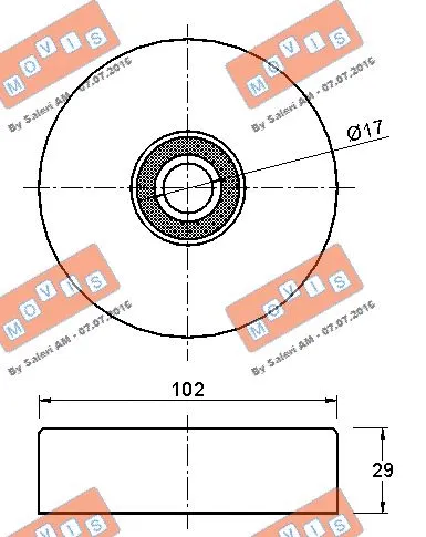 Deflection/Guide Pulley, V-ribbed belt